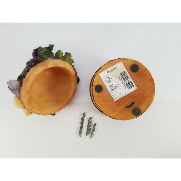 Trinket Box Hen On Nest Vegetables Barrel Chicken Country Kitchen Ring Holder - Picture 8 of 8